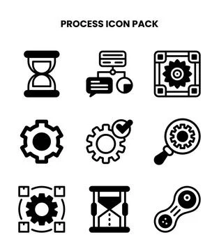 Process DuoTone Graphics Icons Pack Stock Illustration
