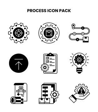 Process DuoTone Graphics Icons Pack Stock Illustration