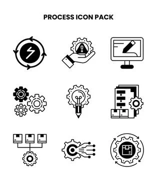 Process DuoTone Graphics Icons Pack Stock Illustration