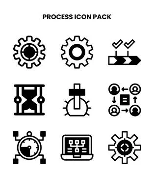 Process DuoTone Icons Pack 库存插图
