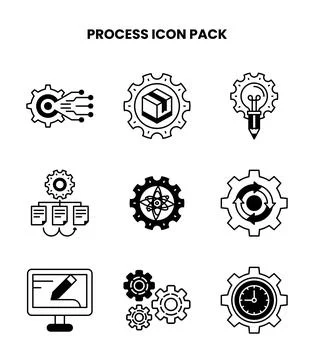 Process DuoTone Scalable Icons Pack 스톡 일러스트