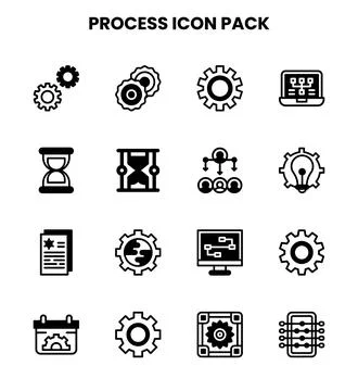 Process DuoTone Scalable Icons Pack Stock Illustration