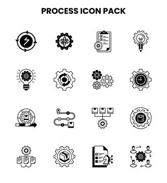 Process DuoTone Scalable Icons Pack Stock Illustration