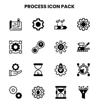 Process DuoTone Set Icons Pack Stockillustratie