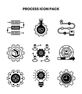 Process DuoTone UI Icons Pack Stock Illustration