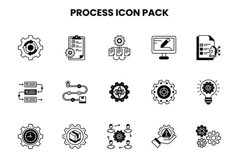 Process DuoTone Vector Icons Pack 库存插图