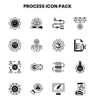 Process DuoTone Vector Icons Pack Ilustración de archivo