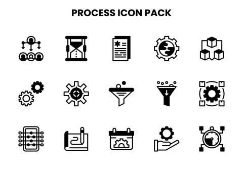 Process DuoTone Vector Icons Pack 스톡 일러스트