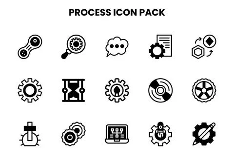 Process DuoTone Vector Icons Pack イラスト素材