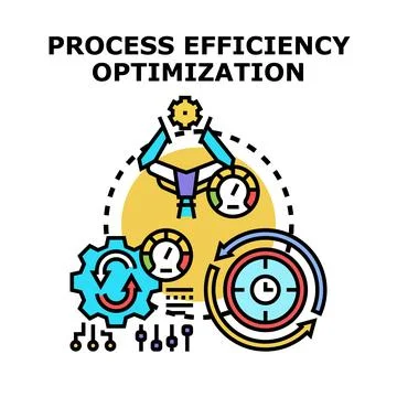 Process efficiency optimization improving performance with technology Stock Illustration
