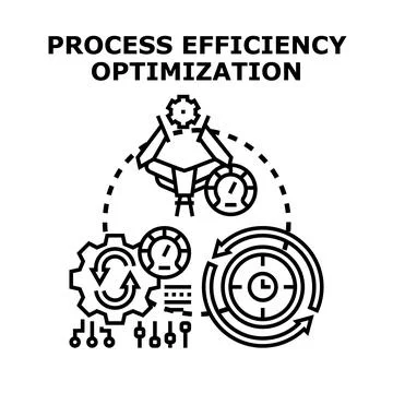 Process efficiency optimization improving performance with technology Stock Illustration
