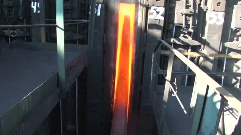 The process of ejecting hot coke from the oven Stock Footage 57133281