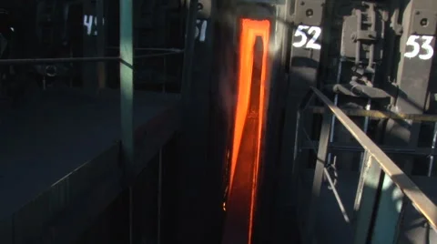 The process of ejecting hot coke from the oven. Stock Footage 57133877