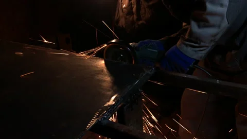 Process of electric grinding of sheet metal Stock Footage 160484613