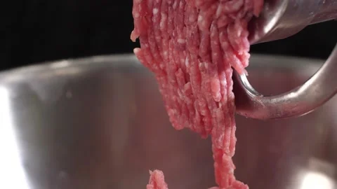 Process of Electric mincer machine closeup. Stuffing Stock-Footage 150445910