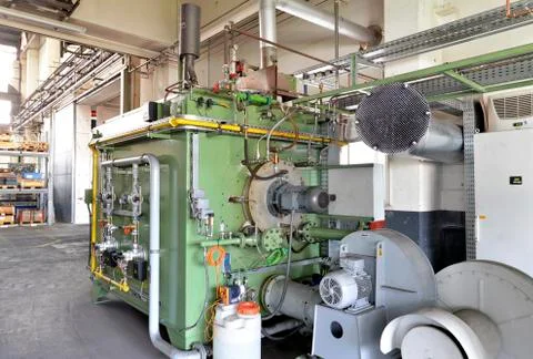 Process engineering machine in a factory hall Stock Photos