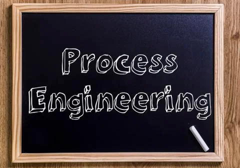 Process Engineering - New chalkboard with 3D outlined text Foto stock