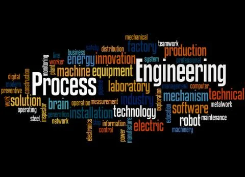 Process engineering, word cloud concept 스톡 일러스트