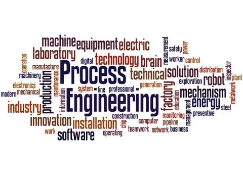 Process engineering, word cloud concept Stock Illustration