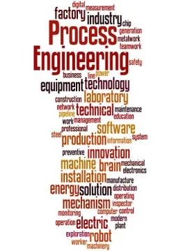 Process engineering, word cloud concept Stock Illustration