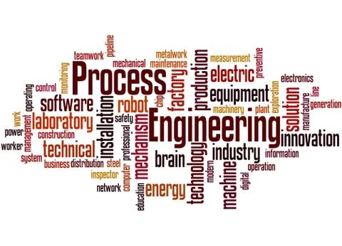 Process engineering, word cloud concept Illustrazione stock