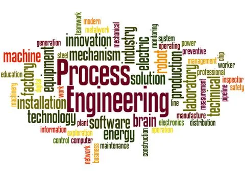 Process engineering, word cloud concept Stock Illustration