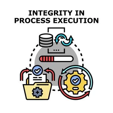 Process execution integrity ensuring data validation workflow Stock Illustration
