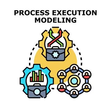 Process execution modeling management and strategic planning Stock Illustration