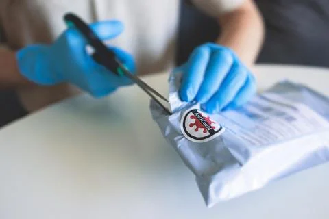 Process of express fast coronavirus covid Antigen AG PCR testing examination  Stock-Fotos