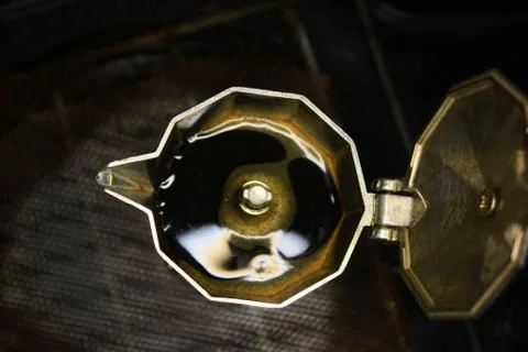 The process of extracting coffee into espresso using mocha pots, boiling wate Stock Photos