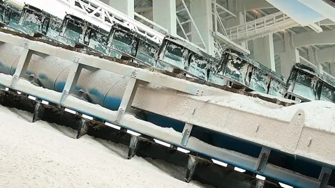 The process of extracting potash salts from natural deposits that are used .. Video stock 328829888