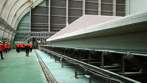 The process of extracting potash salts from natural deposits that are used .. Stock-Footage 339764735