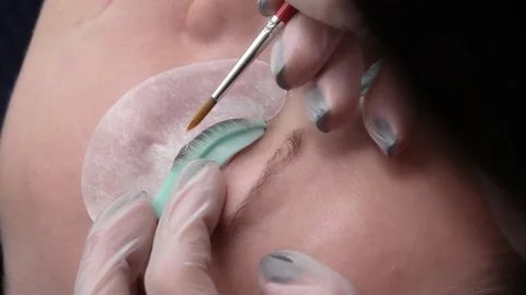 Process of eyelash care procedure Stock Footage 147916680