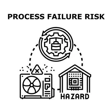 Process failure risk impact on industrial systems hazard Stock Illustration