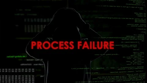 Process failure, unsuccessful program cracking, hacker gesturing in anger Stock Footage 84513497