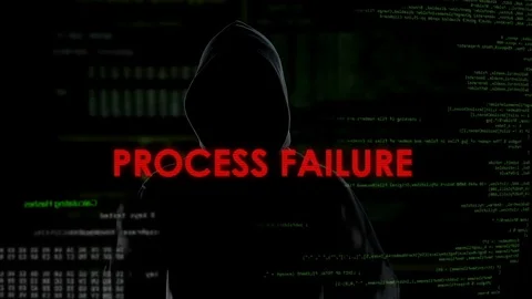 Process failure, unsuccessful program cracking, hacker gesturing in anger Stock Footage 84537007