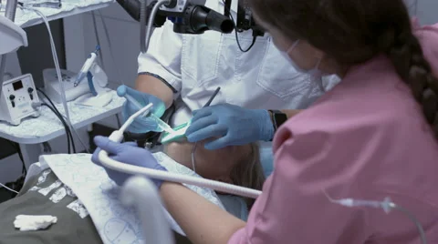 Process of filling of root canals with the help of modern equipment Stock Footage 67656485