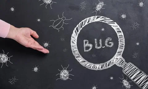 The process of finding and fixing bugs in software code. 스톡 사진