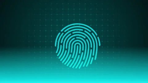 Process Fingerprint Scanning Digital Security System Video Background Stock Footage 342472972