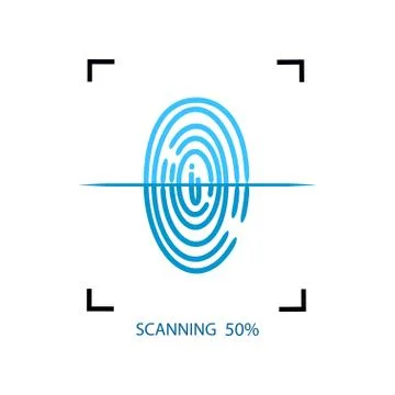 Process of fingerprint scanning on smartphone or other modern device Stock Illustration