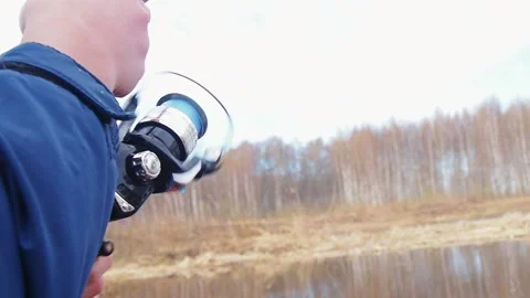 The process of fishing. Stock Footage 194914183