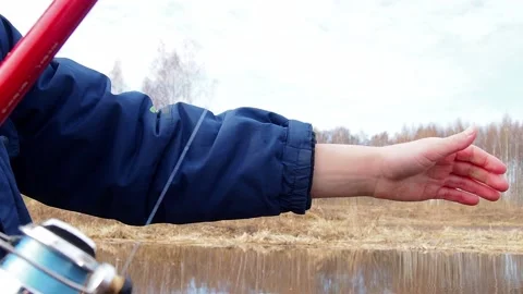 The process of fishing. Stock Footage 194914194