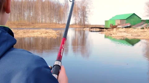 The process of fishing. Stock Footage 194914305