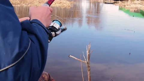 The process of fishing. Stock Footage 194914358