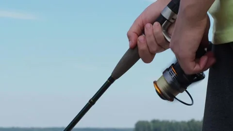 The process of fishing. Stock Footage 233241773