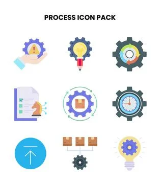 Process Flat Design Icons Pack イラスト素材