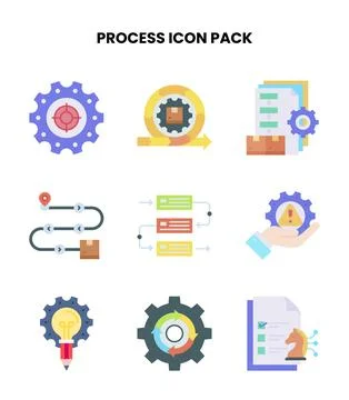 Process Flat SVG Icons Pack Stockillustratie