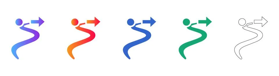 Process Flow Arrow Icons Collection Illustrazione stock