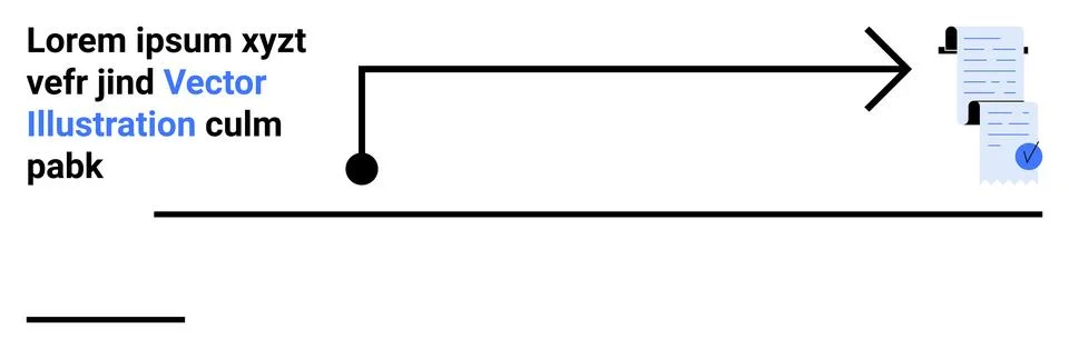 Process Flow with Arrow Leading to Document and Checklist Illustration イラスト素材