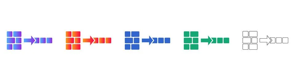 Process Flow Block Icons Illustrazione stock
